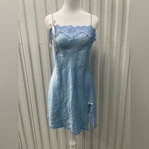 Victorias Secret Y2K Blue Gingham Slip Dress Medium Coquette Sabrina Carpenter
